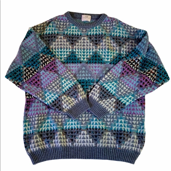 Vintage Sweaters - Vintage Geometric Dad Sweater